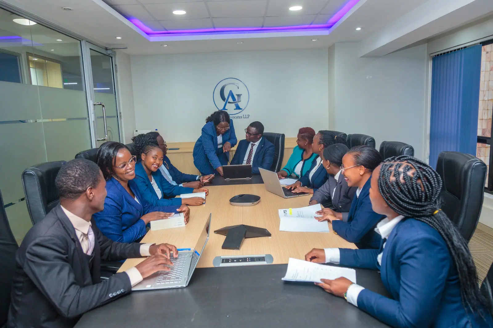 A G&A team meeting in the Eldoret boardroom