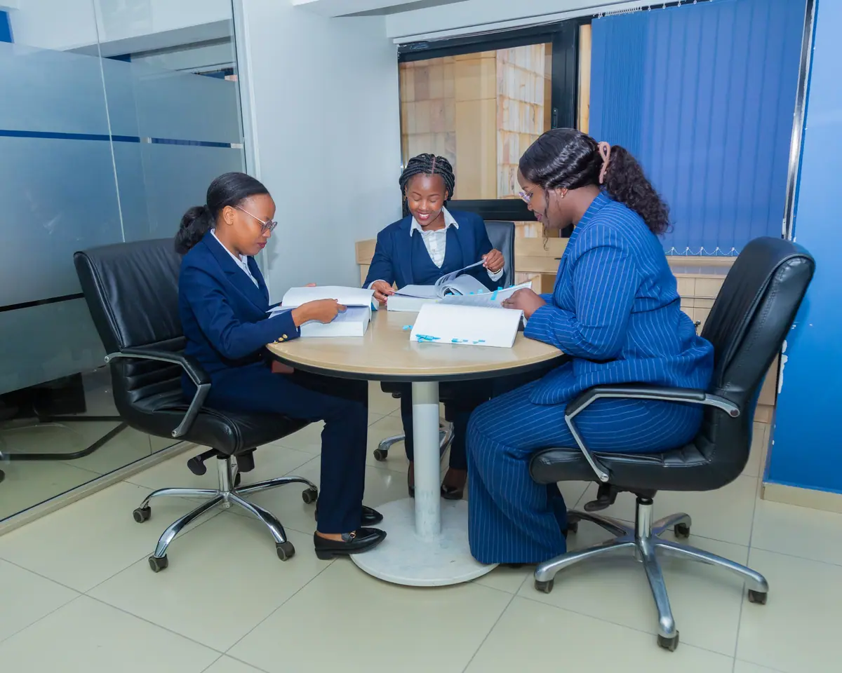 G&A lawyers reviewing documents at the Eldoret office